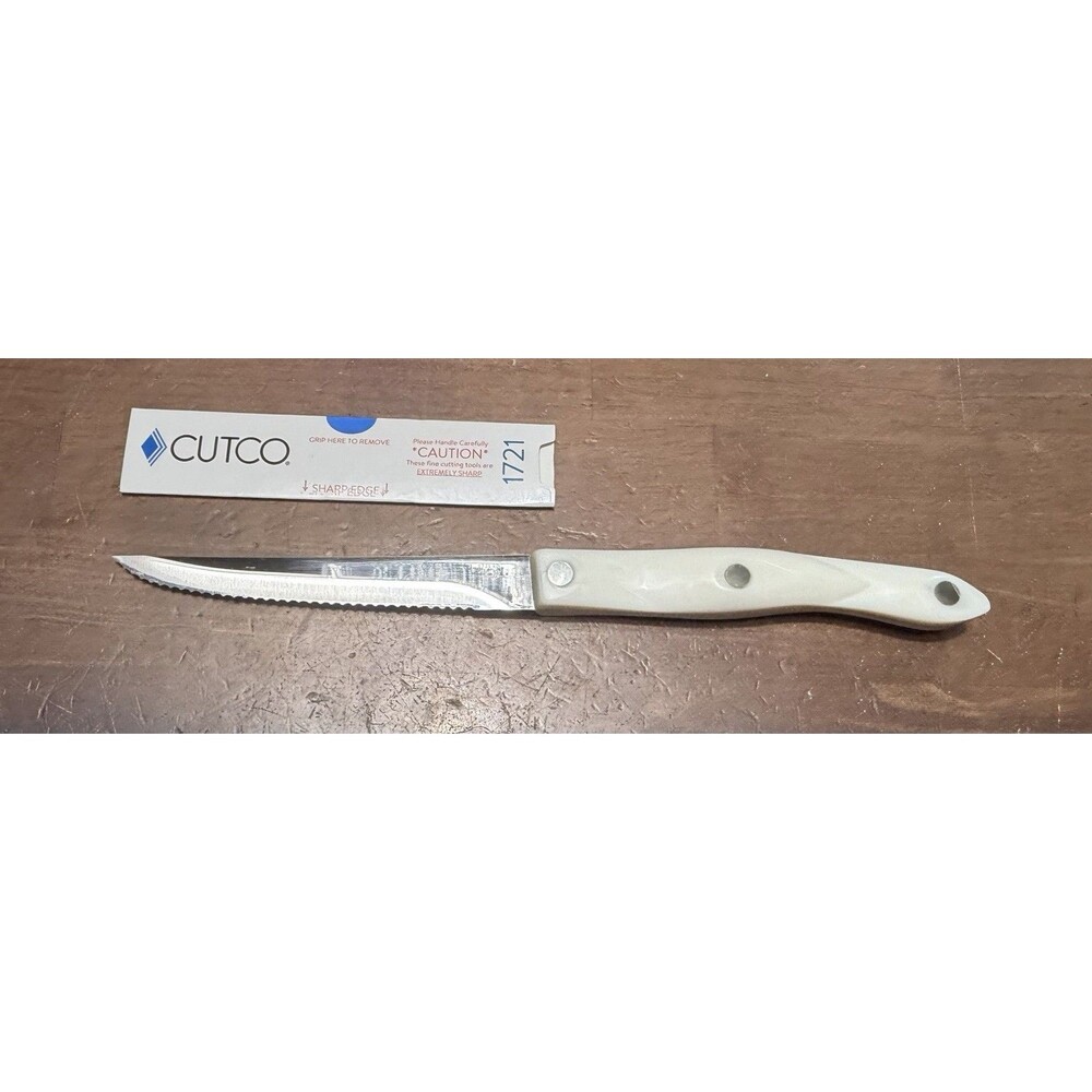 CUTCO 1721 KD Trimmer Knife Sharp Pearl White Handle 5" Serrated Blade USA